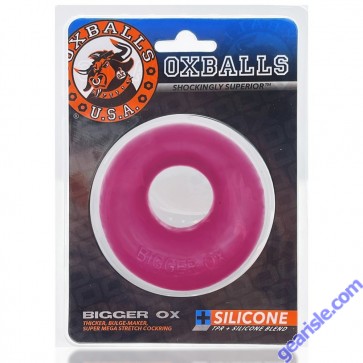 Oxballs Bigger Ox Silicone Padded Cock Ring Hot Pink Ice box