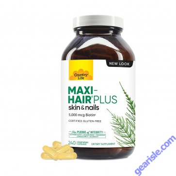 Maxi-Hair Plus Biotin Supplement Bottle