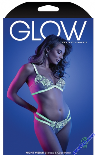 Fantasy Lingerie Glow Night Vision Bralette Panty Neon Green
