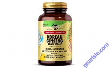 Solgar Korean Ginseng Root Extract 60 Vegetable Pills Full Potency Vegan
