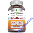 Riboflavin 400mg 120 Caps Promotes Nervous System Amazing Formulas